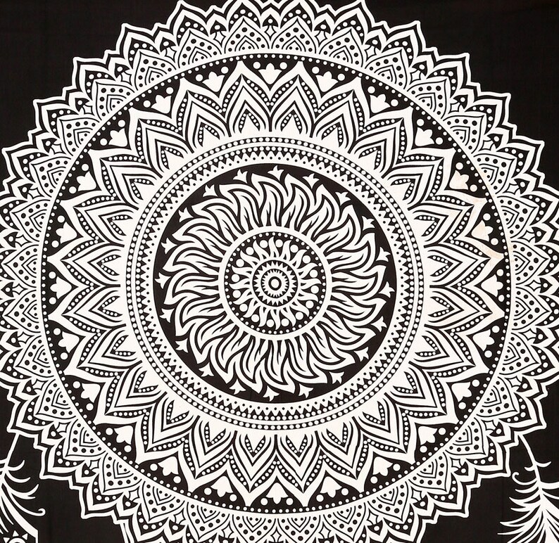 Valance Drapes Window Curtain Mandala Curtain Cotton Curtain Panel Window Treatments Indian Bohemian Sheer Top Door Curtain Shower Curtain