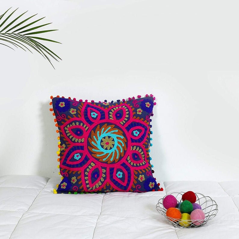 Indian cushions cover ethnic pillowcase 20x20 pillow cover Etsy