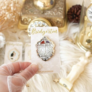 Brimsley and Reynolds Bookish Enamel Pin: 'Bridgerton' Inspired, Queen Charlotte, Farmer George, Booktok, Bookish Merch, Bookish Apparel,