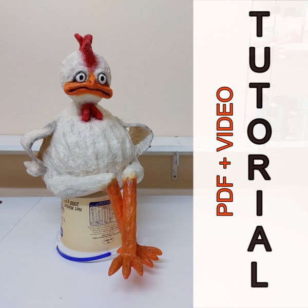 Funny chicken figurine video tutorial Making chicken sculpture home decor