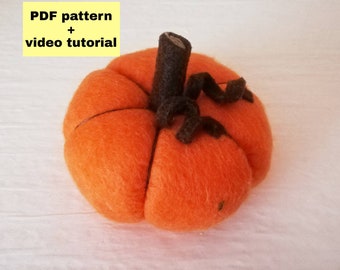 Felt Pumpkin Ornament PDF Pattern: Hand Sewn Halloween Decor