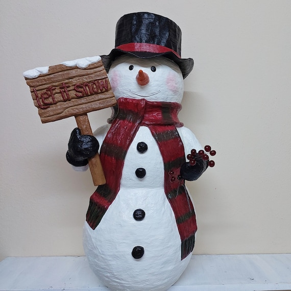 【大注目】 New Tutorial Snowman Mache Paper Year Etsy - Handmade Diy アイドル