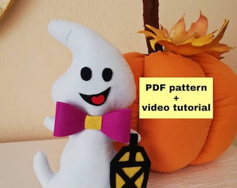 PDF Pattern Halloween Ghost sewing pattern, Felt Halloween ornament, sewing tutorial, Halloween home decor, Halloween tutorial