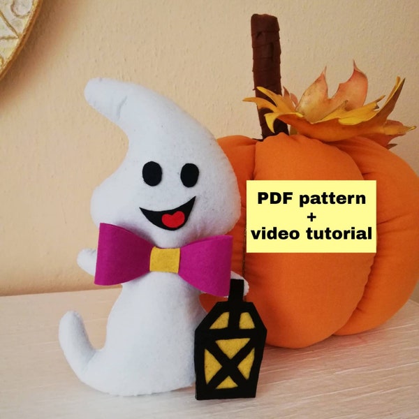 PDF Pattern Halloween Ghost sewing pattern, Felt Halloween ornament, sewing tutorial, Halloween home decor, Halloween tutorial