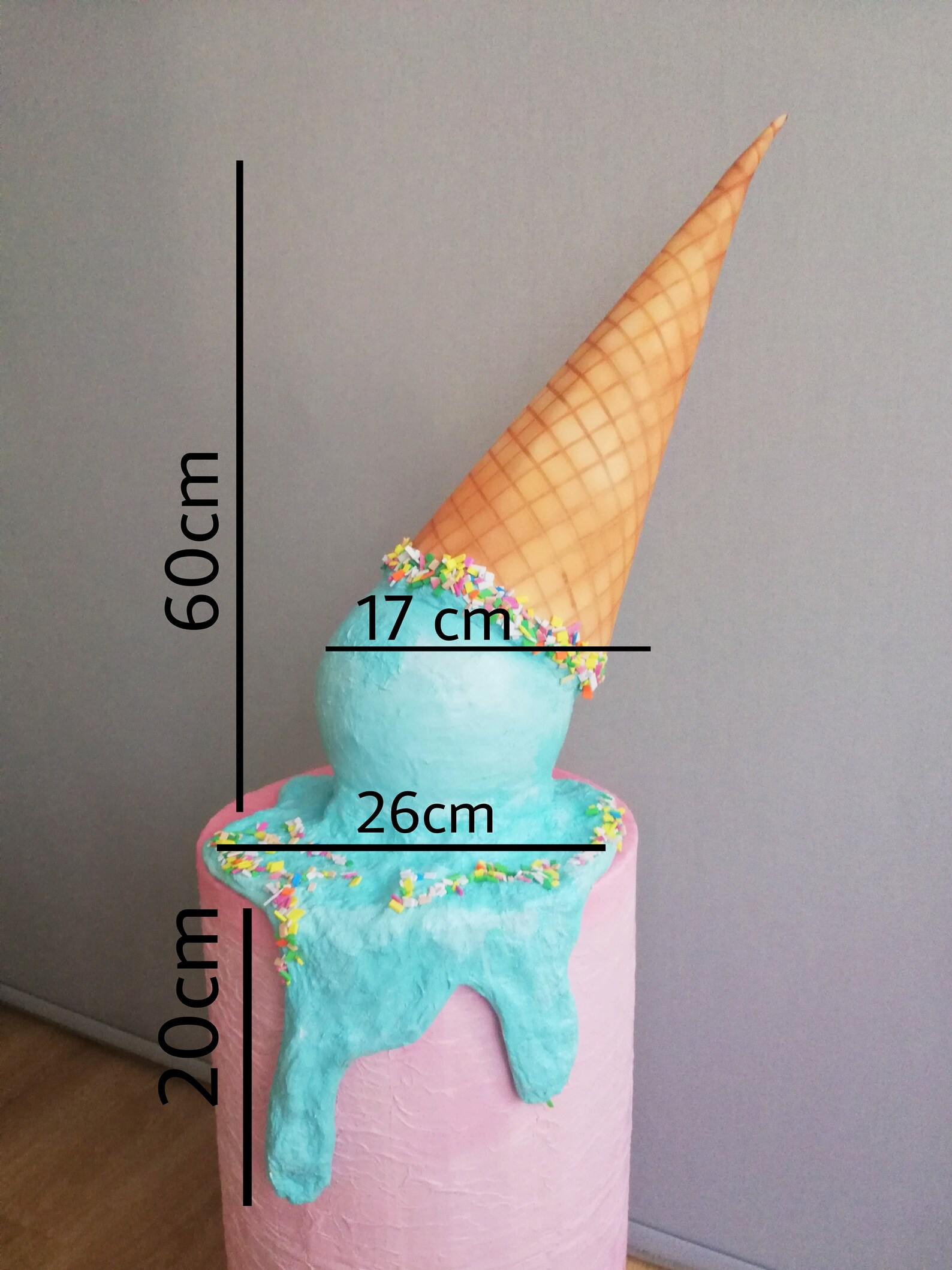 31 Giant Faux Ice Cream Cone Fake Melted Ice Cream Etsy