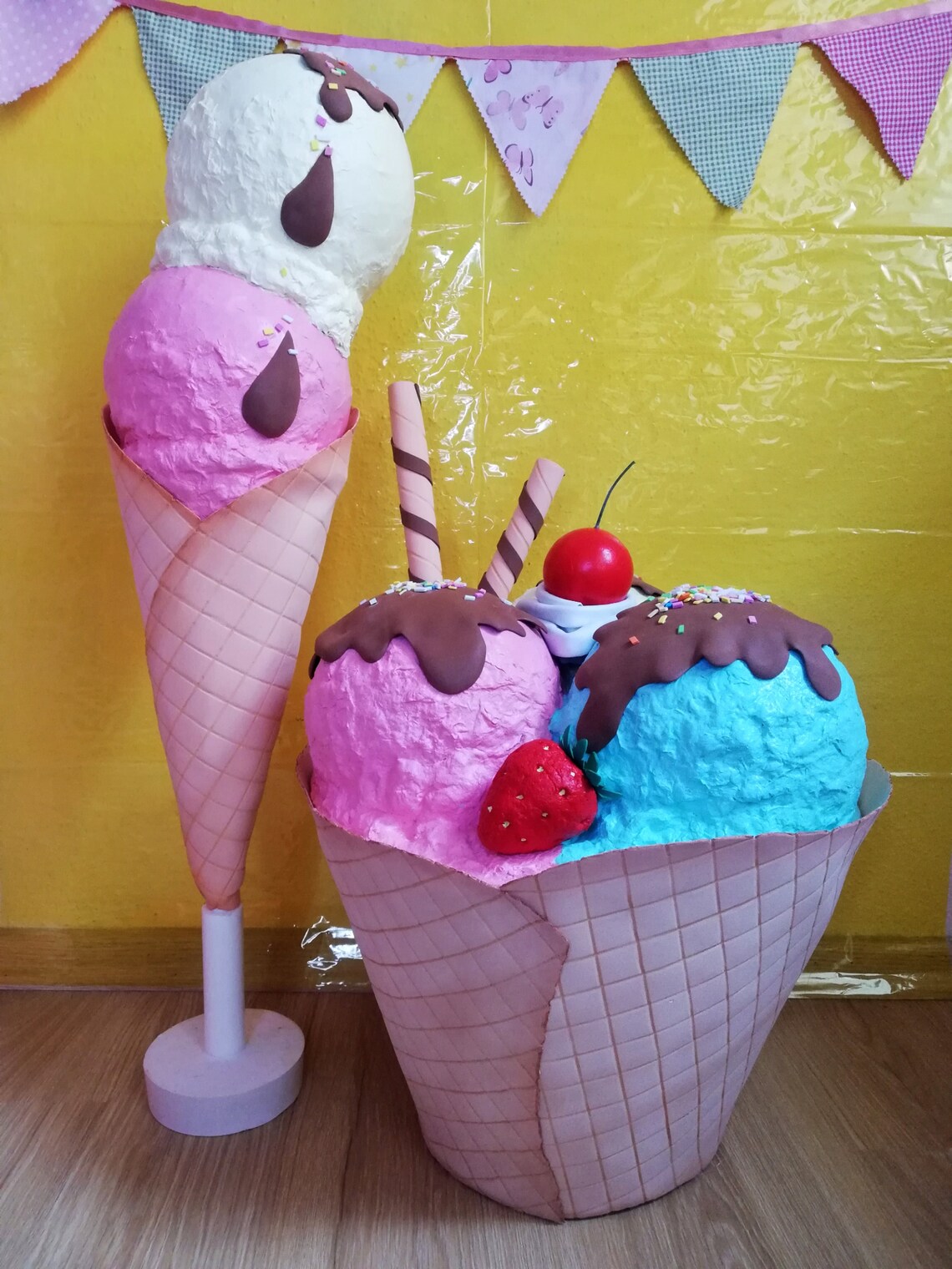 32 Giant Faux Ice Cream Cone Ice Cream Birthday Party Etsy