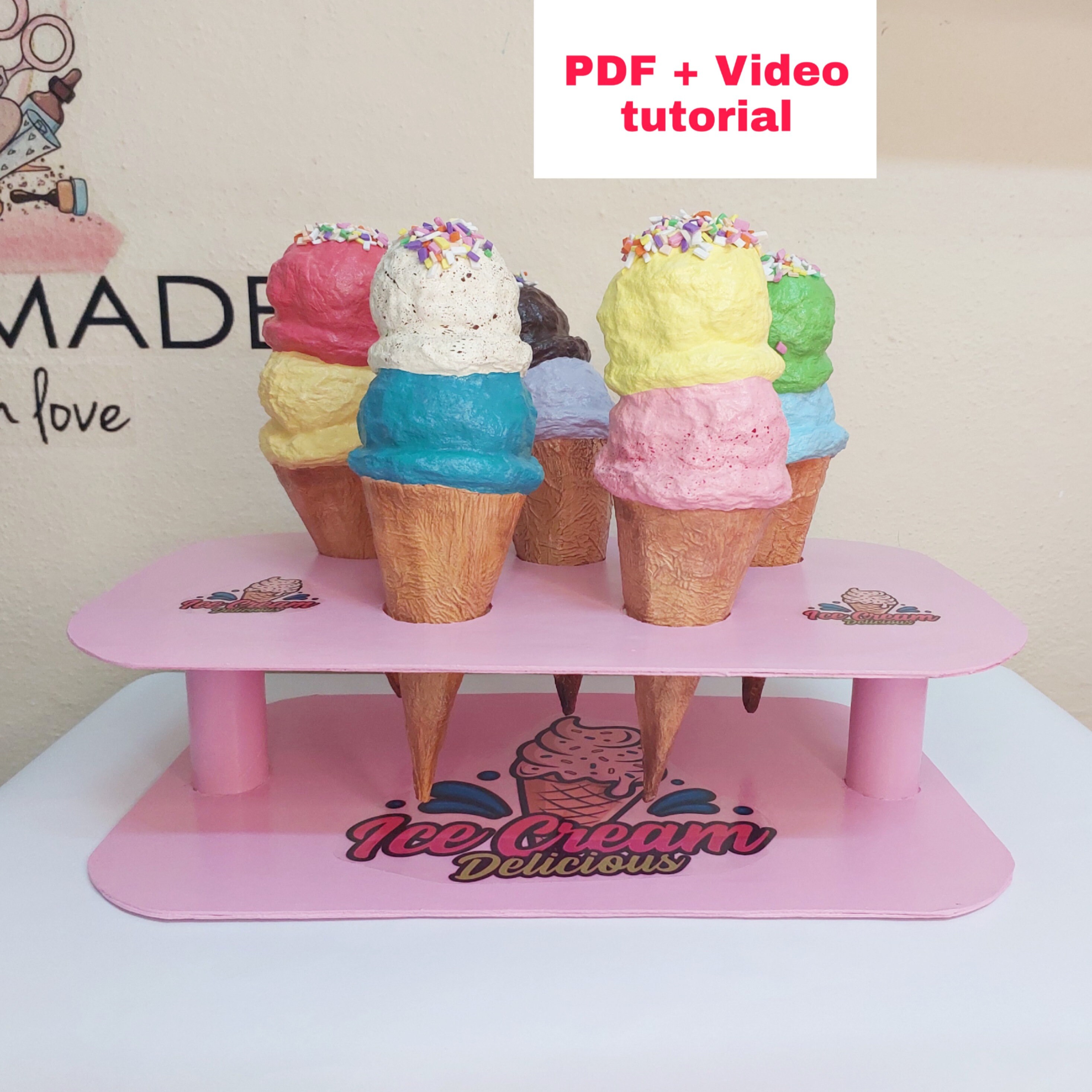 Fake Ice Cream Cone Tutorial Food Prop Ice Cream Sculpture Etsy
