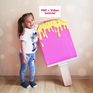 37&quot; Giant faux ice cream tutorial, giant sweets prop, outdoor decor, oversize fake ice cream party decoration, storefront.