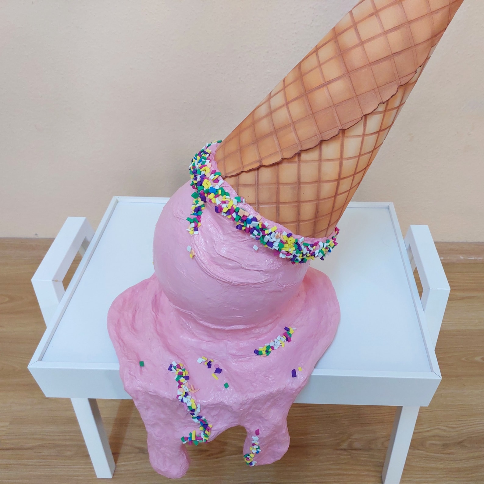 31 Fake Ice Cream Cone Faux Melted Ice Cream Vitrine Etsy
