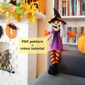 Felt Witch PDF Pattern: Hand Sewn Halloween Decoration (Video Tutorial)