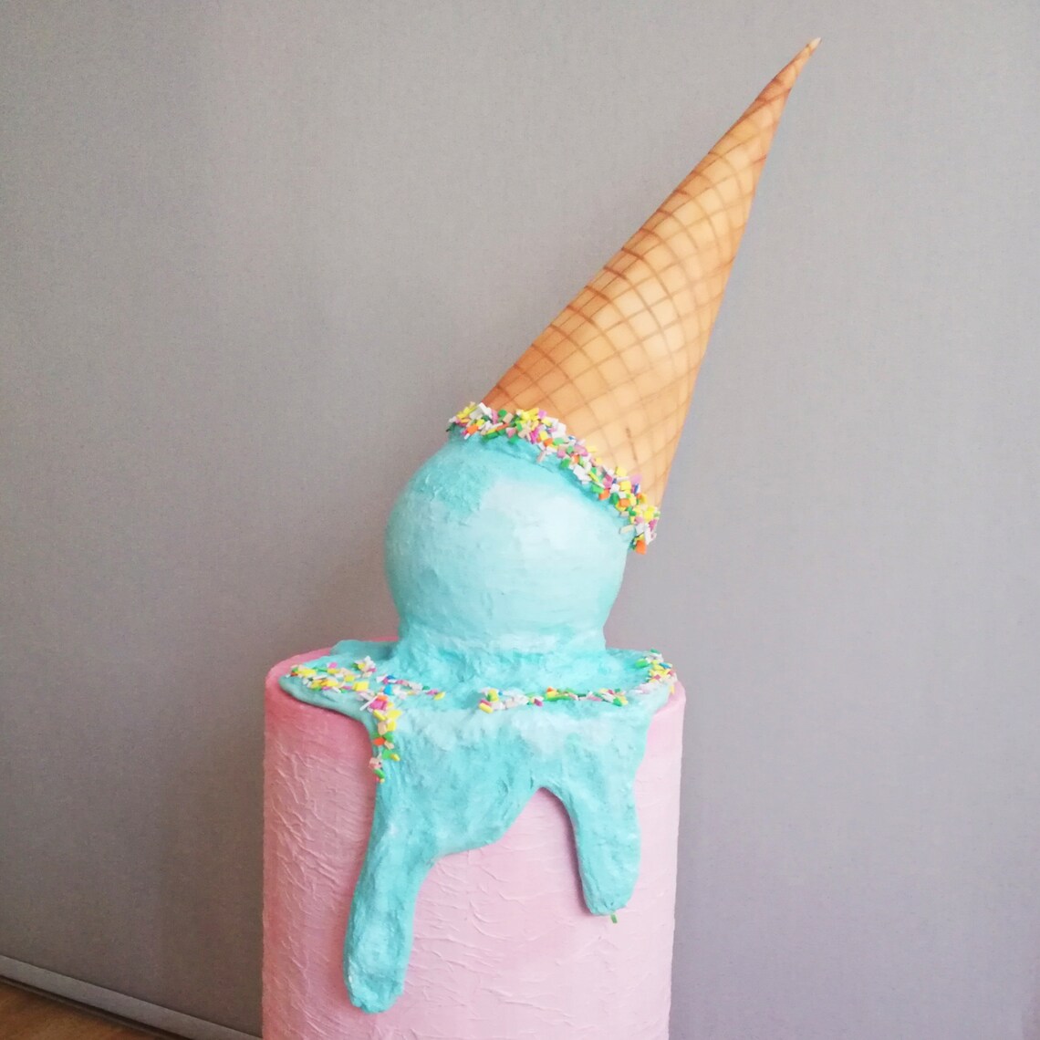 31 Giant Faux Ice Cream Cone Fake Melted Ice Cream Etsy