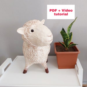 Schaf-Skulptur-Tutorial, Pappmaché-Anleitung, Video-Tutorial, Schaf-Handwerk