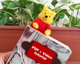 Felt Winnie the Pooh Bookmark Pattern: Hand Sewn PDF + Video Tutorial