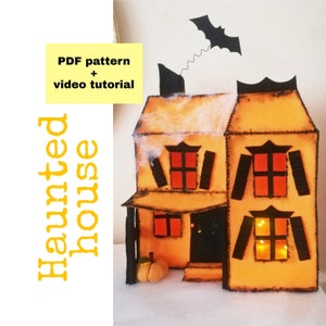 PDF pattern Haunted House, Halloween home decorations, sewing pattern, Halloween ornament, Ghost house