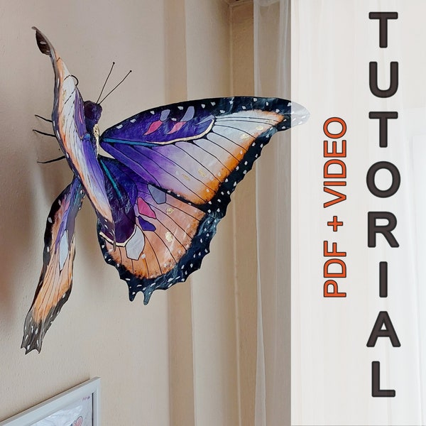 Monarch Butterfly sculpture video tutorial 3D Butterfly wall decor