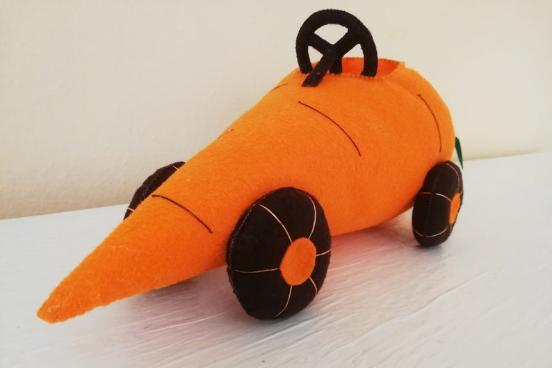 Carrot Car Tutorial, Felt Carrot Car Pdf Pattern Video Tutorial, Easter