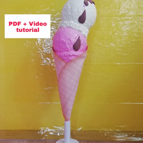 31 Giant Faux Ice Cream Cone Fake Melted Ice Cream Etsy