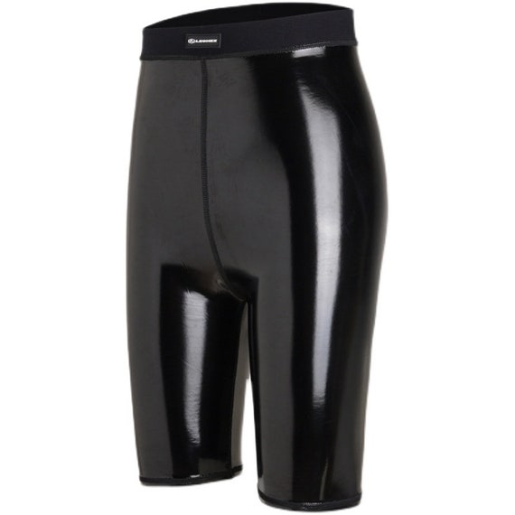 LEOHEX Ultra Streamline Mirror High Rise Shorts Sexy Satin Glossy PU  Leggings 