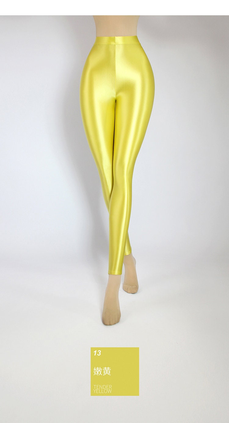 Satin Silk Shiny Lycra GLOSSY OPAQUE Open Crotch Unisex Shiny Wet Look  Tights Sexy Yoga Pants Leggings -  Canada