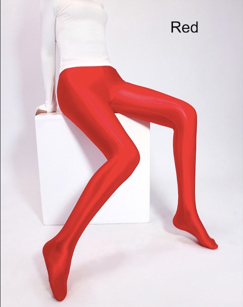 Satin Shiny Lycra Glossy Opaque Pantyhose Shiny Wet Look Etsy