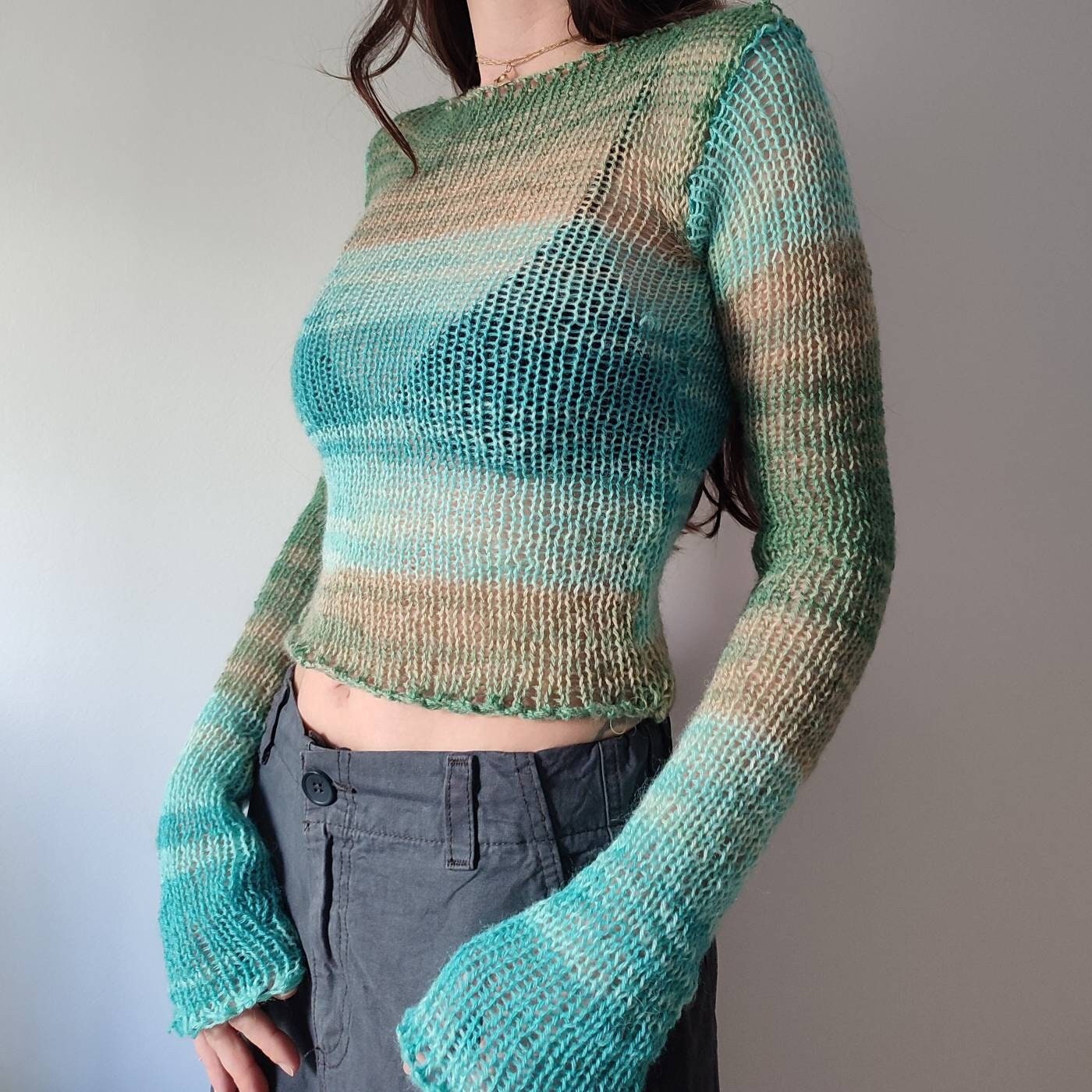 Open Knit Top   Etsy