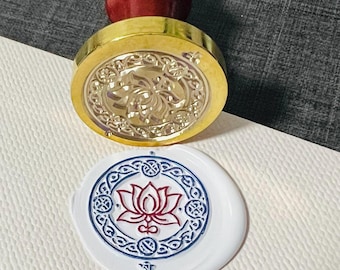 Roter Lotus inspirierter Siegelwachsstempel