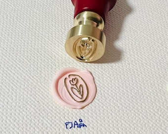 Minimalistische Tulpe | Blume Symbol Siegelwachs Stempel