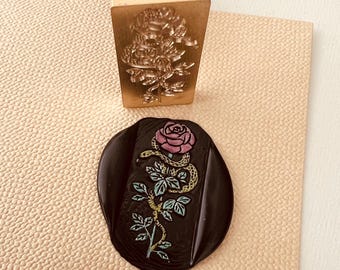 Blume und Schlange | Gothik-Stil Rechteckiger Siegelwachs-Stempel