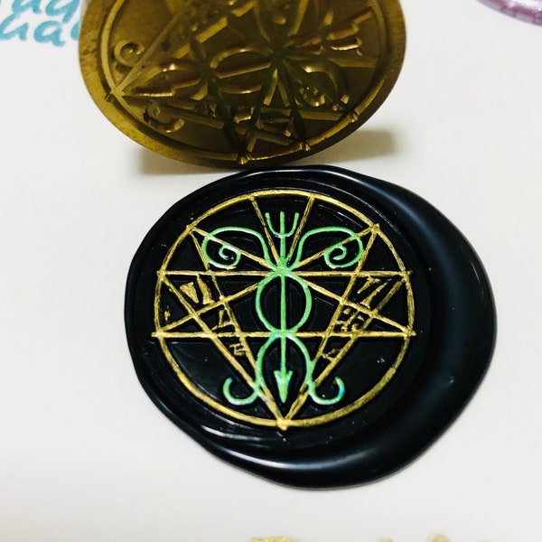 Cthulhu x Necronomicon symbol seal wax stamp