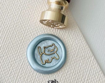 Entzückender Minimalistischer Katzen-Wachsstempel