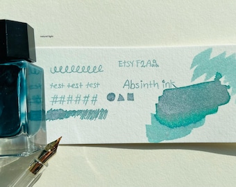 Absinthe, shimmer moss green ink (metallic ink)