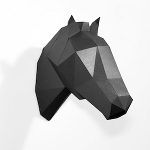 Horse Head Sculpture, 3D Paper Craft, DIY Wall Art, Origami Horse, Printable Low Poly Paper Art, Home Decor, DIY Gift, Print At Home Pdf
