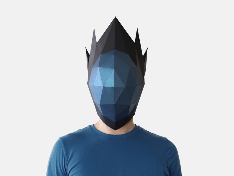 Anime Costume 3D Paper Craft Template Anime Mask Instant Pdf Download Halloween Mask Halloween Costume Printable Low Poly Paper Mask
