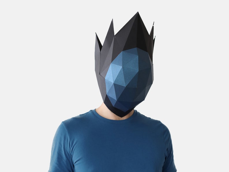 Anime Costume 3D Paper Craft Template Anime Mask Instant Pdf Download Halloween Mask Halloween Costume Printable Low Poly Paper Mask