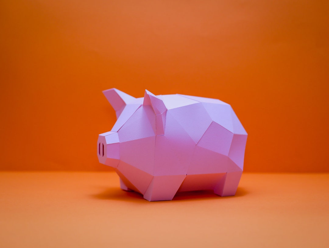 Pig Sculpture Papercraft, 3D Paper Craft, Pig Sculpture, DIY 3D, Low
