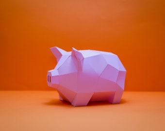 Pig Sculpture Papercraft, 3D Paper Craft, Pig Sculpture, DIY 3D, Low Poly Paper Sculpture, Printable Paper Art, Home Decor, DIY Gift