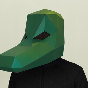 DIY Crocodile Mask Template, Alligator Mask, , Paper Craft, Printable Animal Mask, Instant Pdf Download, 3D Low Poly Mask, Origami Mask