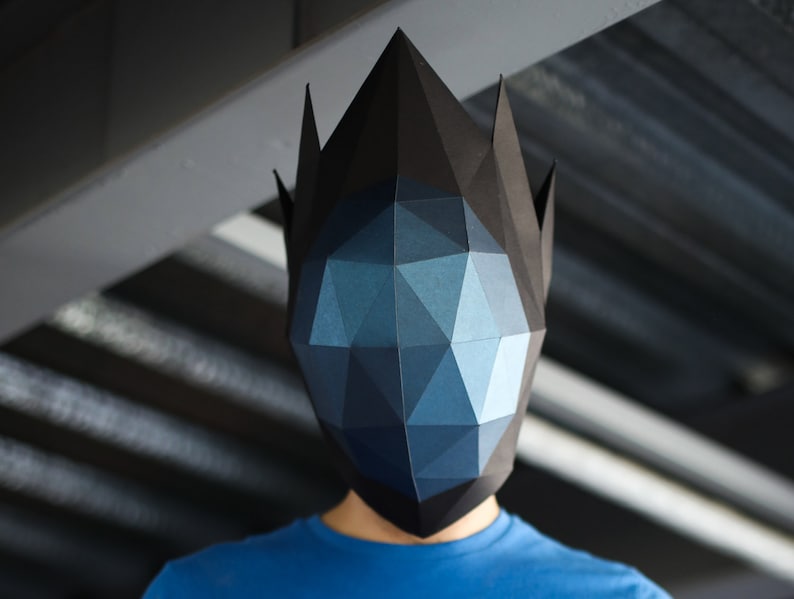 Anime Costume 3D Paper Craft Template Anime Mask Instant Pdf Download Halloween Mask Halloween Costume Printable Low Poly Paper Mask