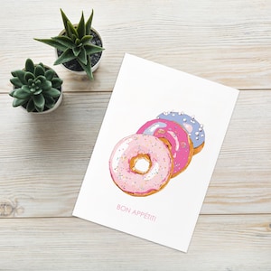Iced Donuts Blanko Grußkarte mit Umschlag | Luxus Illustriert, Süß, Dessert, Niedlich ,, Minimalistisch, Trendy, Ästhetisch | Verschiedene Größen
