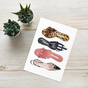 Monolo Bhlanik's Collection Blanko Grußkarte mit Umschlag | Luxus illustrierte Mode Chic Heels Minimalist Ästhetik | Verschiedene Größen
