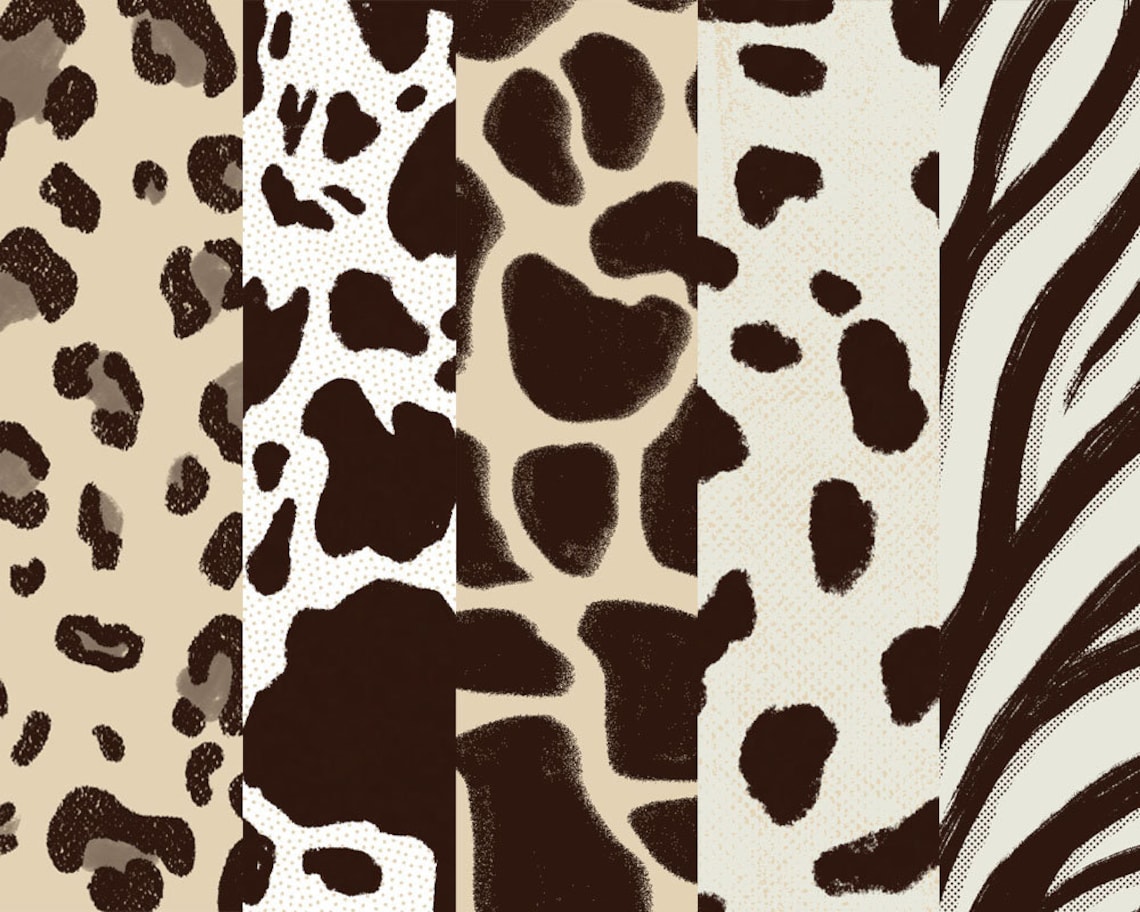 Animal Print Themed Digital Wallpaper Collection With Instant Etsy