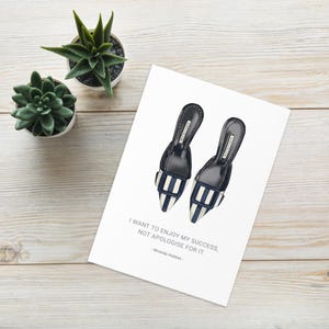 Tarjeta de felicitación Monolo Bhlanik Miranda SATC con sobre / Ilustración de lujo, estilo minimalista, elegante y moderno / Varios tamaños