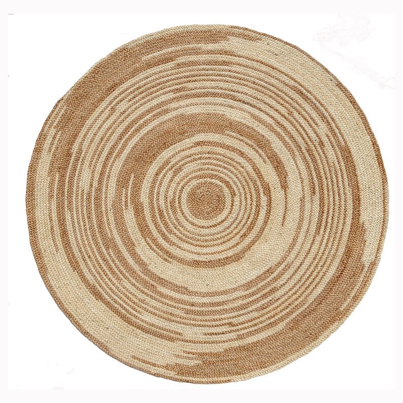 4x4 Ft Round Rug Braided Hemp Round rug made of straw round Etsy