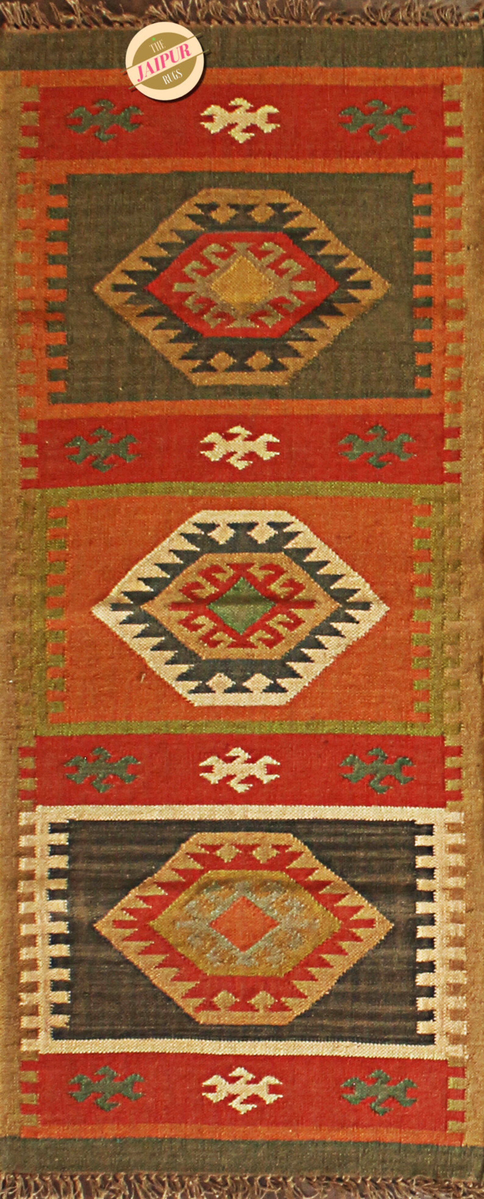 Indian rug hand woven rug rag rug traditional rug Etsy