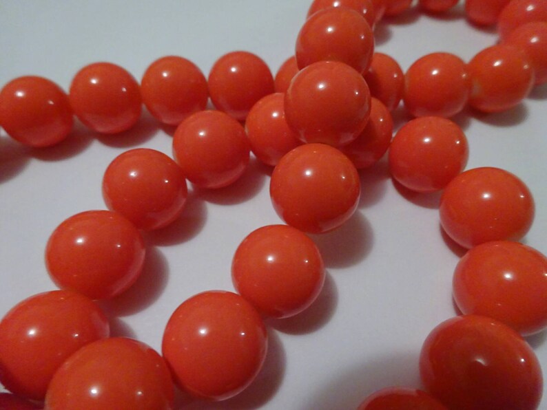 14mm Large Orange Glass Beads Opaque Glass Beads Jewellery Etsy