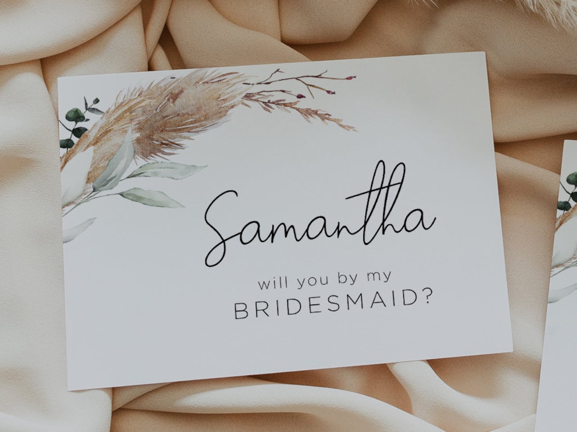 Bohemian Bridesmaid Proposal Card Template Printable Will You Etsy Bohemian Bridesmaid Proposal Card Template Printable Will You Etsy