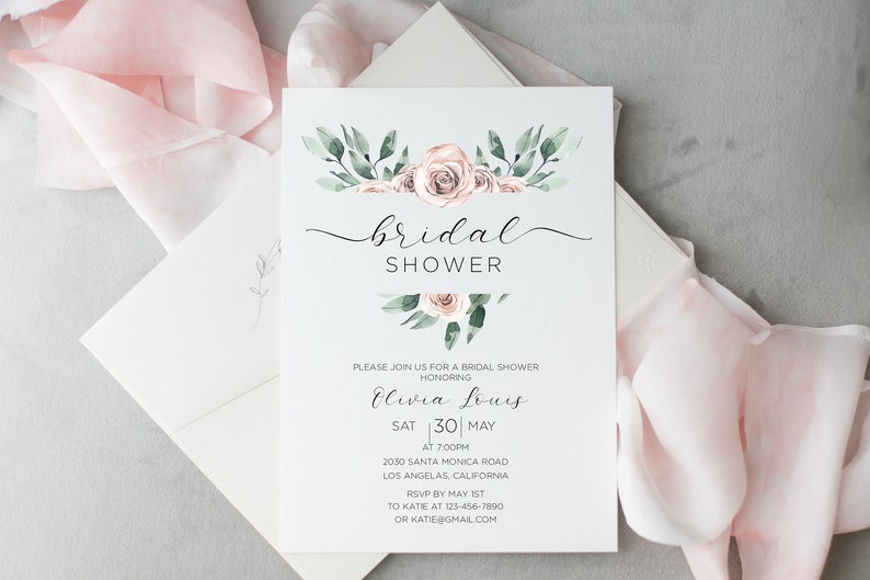 Boho Bridal Shower Invitation Template Editable Bridal Shower | Etsy
