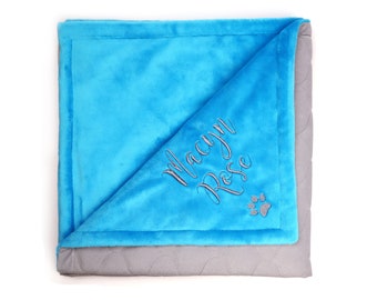 Dog Blanket Personalized With Custom Name Puppy Blanket for Small Dogs Pet Blanket Pet Lover Gift New Dog Owner