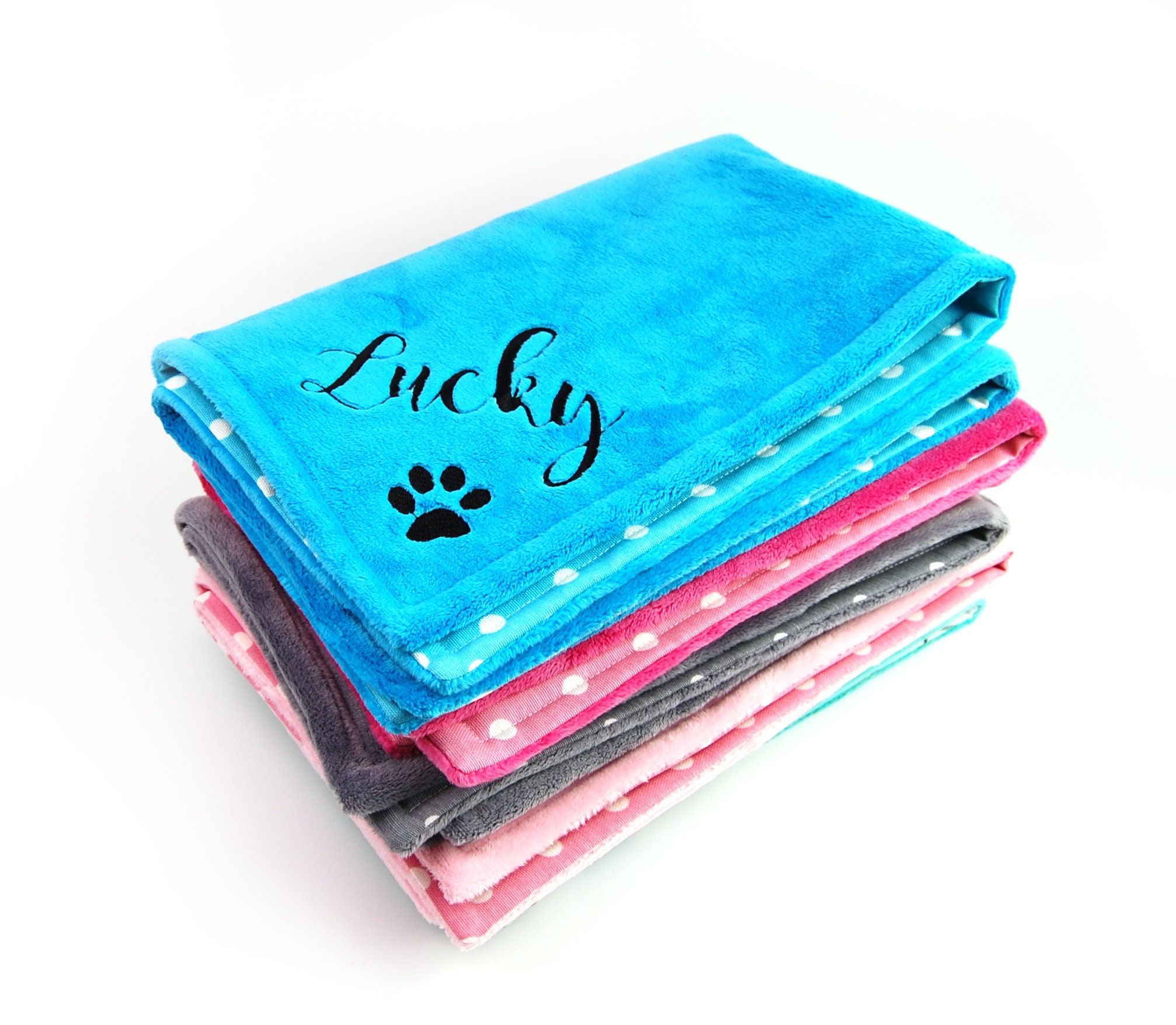 New Puppy Gift Dog Blanket Grey Personalized Pet Etsy