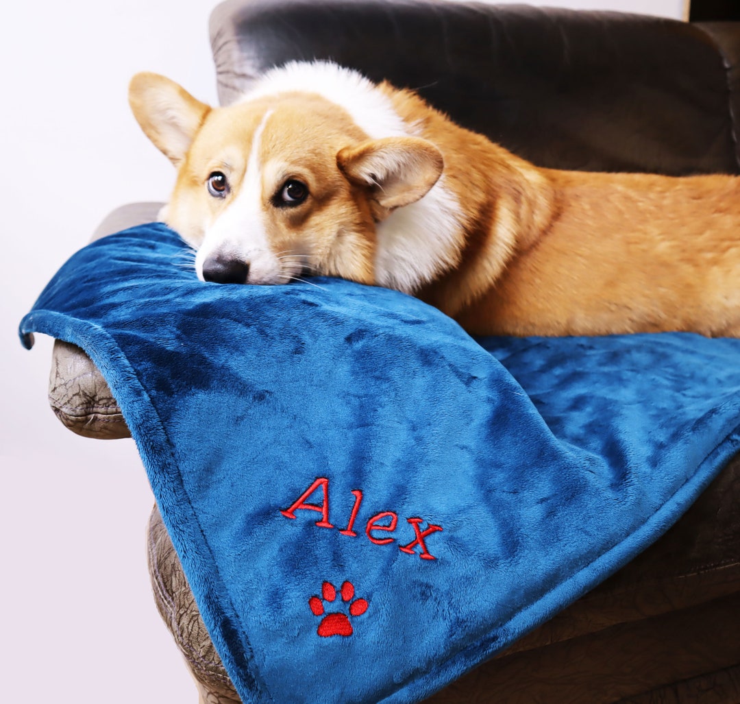 Dog Blanket Personalized With Name Plush Blanket Embroidered Name New